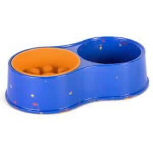Dodo Bamboo Double Diner Dog Food Bowl Feeder
